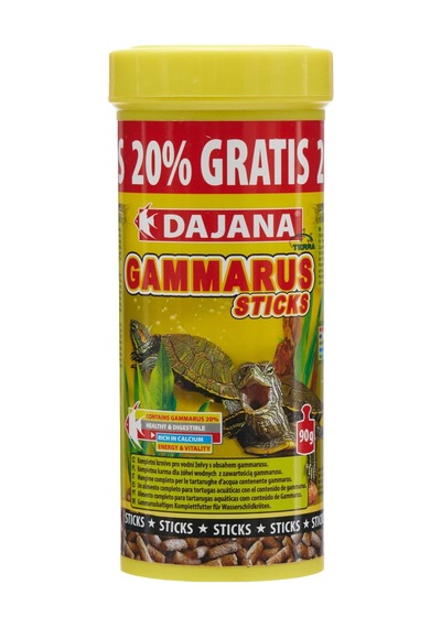 Dajana Gammarus Sticks Kaplumbağa Yemi, Sebzeli, 250 Ml + 50 Ml Promo 108 Gr