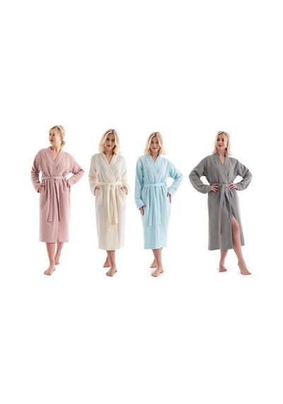 Unisex Kimono Müslin Bornoz + Havlu Seti Mint-mınt Mint
