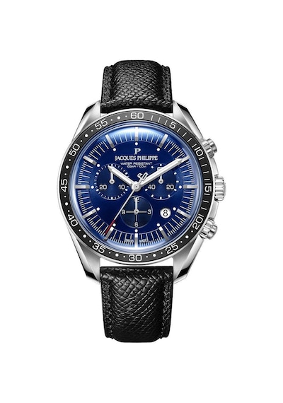 Jacques Philippe Jpqgc431131 Swiss Made Quartz Deri Siyah Mavi Kadran Safir Cam 41 Mm Erkek Kol Saati