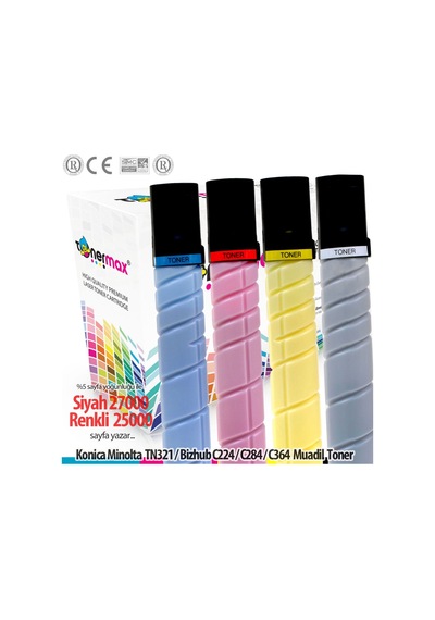 Tonerturk Konica Minolta Tn-321 Set Uyumlu Toneri/ Bizhub C224 / C284 / C36