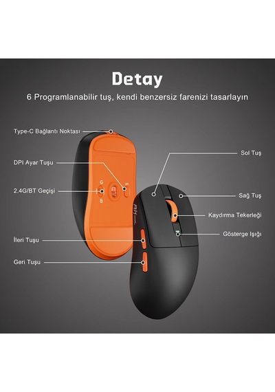 Royal Kludge Rk M30 43g Ultralight Tri-mode Kablosuz Gaming Mouse Standart