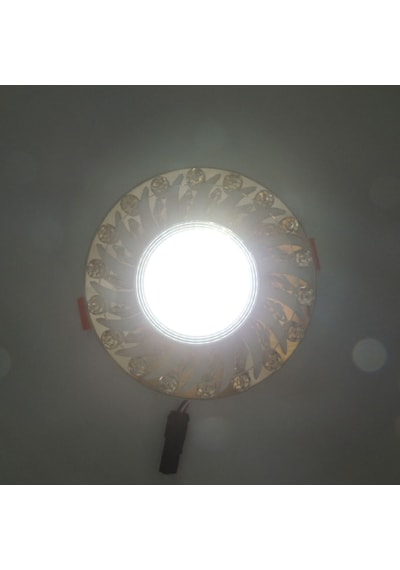 Bronze Kristal Cam Altı Üstü Spot Cob Led Armatür Beyaz Gün Iş... Bronz Cam