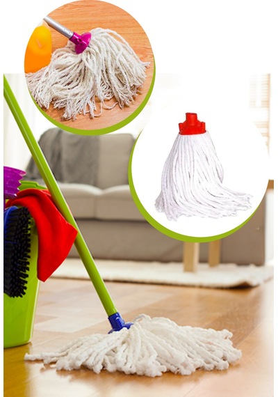 2 Adet Ipli Püskül Yedek Mop Paspas Başlığı Sap Gönderilmeyecektir