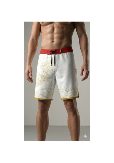 Pose I Down Golden Wave Boardshort Erkek Fizik Ve Deniz Şortu Beyaz