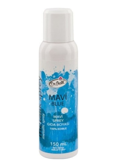 Mavi Metalik Sprey Gıda Boyası 150 Ml