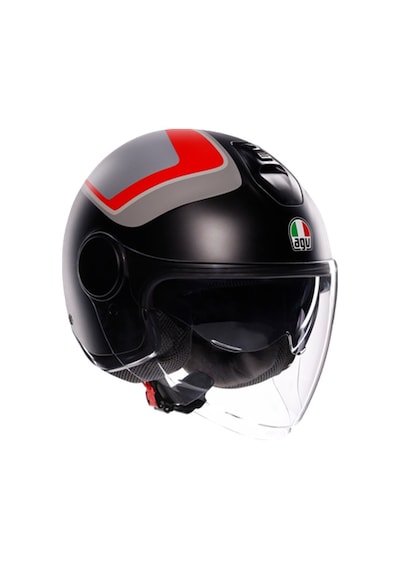 Agv Eteres Scaglıerı Matt Frey Açık Kask Kırmızı Siyah