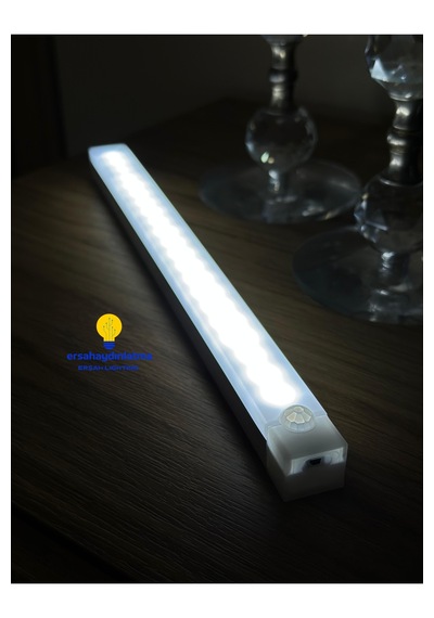 Hareket Sensörlü Şarjlı Led Lamba 30 Cm Gün Işığı - Beyaz Çift Renk
