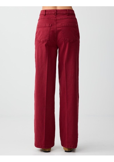 Jimmy Key Jimmy Key Bordo Normal Bel İspanyol Paça Dokuma Uzun Pantolon 6sw185482562