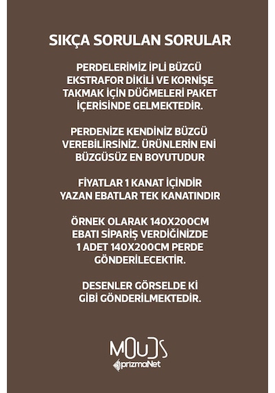 Kahverengi Benekler Desenli Süet Oturma Odası Salon Fon Perde Ekstrafor Büzgü Tek Kanat Prd-1115 Çok Renkli