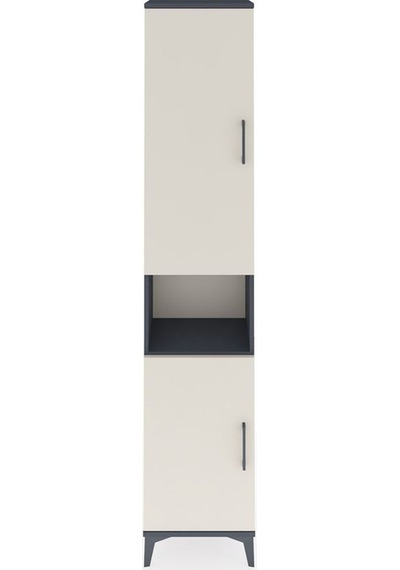 Arges Dolap 4 Raflı 2 Kapaklı Tek Askılı 44x30x221 Antrasit-aytaşı Antrasit