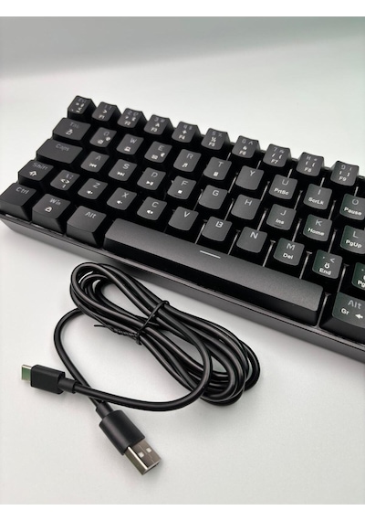 T60 Siyah Renk Mavi Switch Mekanik Kablolu Klavye Gaming Driverli Oyuncu Klavyesi T60 Mini Q