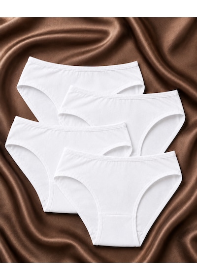 Skin Verse Penye Bikini Külot 4'lü Set Beyaz