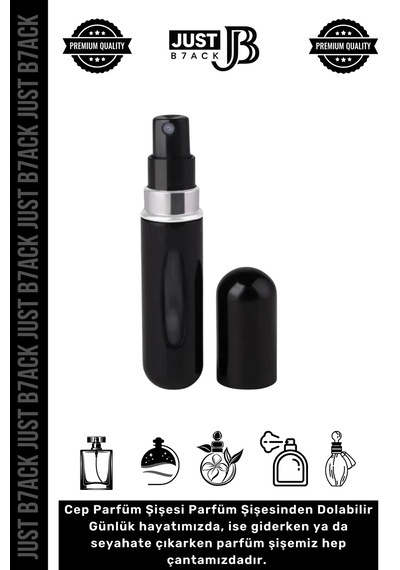 Parfümşişesi Şişesinden Doldurulabilir Taşınabilir Çanta İçi Mini Cep Parfüm Şişesi 5 Ml X 5 Adet