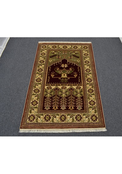 Zehra Abla Halı El Dokuma İnce Namazlık Seccade Terazili Ladik Model Konya Yörük Yün Halı 5938