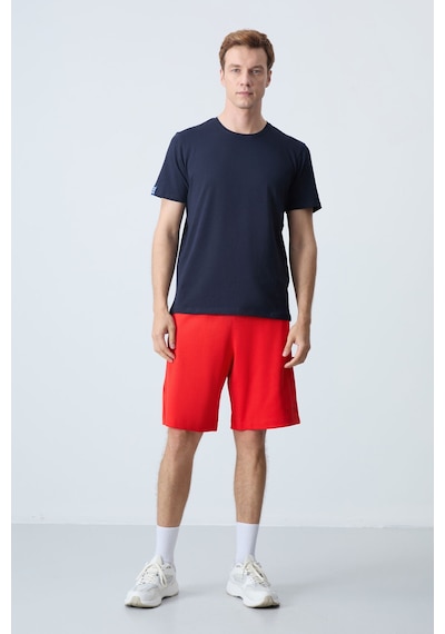 Air Jones Tommy Life Fiesta Pamuklu Kalın Yumuşak Dokulu Standart Fit Basic Erkek Şort - 81276 Kırmızı