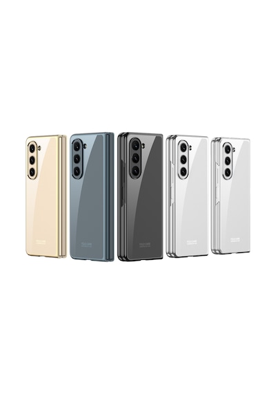 Samsung Uyumlu,  Galaxy Z Fold 5 Kılıf Zore Full Camlı Kıpta Kapak Renksiz