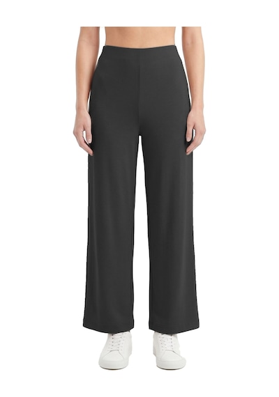 Cottonill Premium - Sway Collection Siyah Basic Yüksel Bel Modal Bol Paça Kadın Pantolon