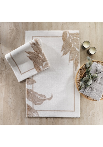 Schafer Home Leafy 2 Li Pamuk Floş Banyo Paspası-gold Gold