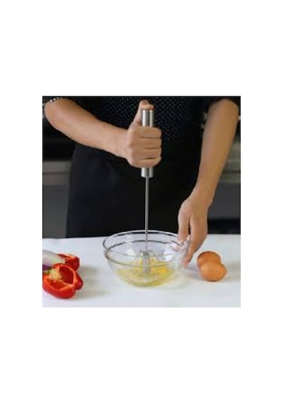 Metal Mikser Çırpıcı 30 Cm Karıştırıcı Bas Çek Çırp Mor Karışık