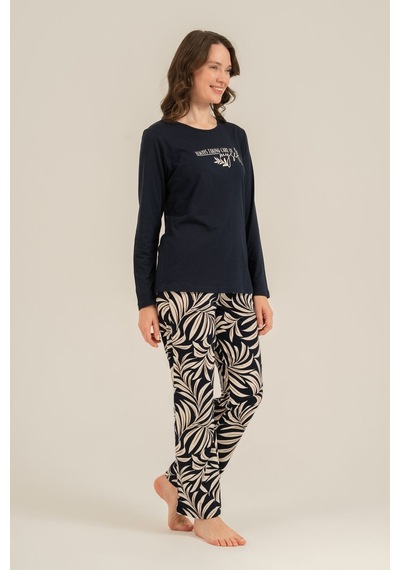 Arnetta Kadın Care Yourself Lacivert Uzun Kol Pijama Takım Ar3738-s-v1 Ar3738-s-v1