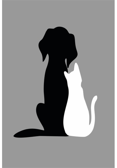 Kedi Köpek Beyaz-siyah Dost Sticker Araba Sticker Çeşitleri