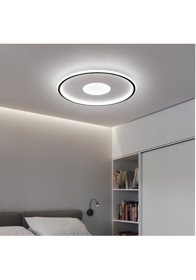 Siyah Ø40 cm Yuvarlak 3000K Sarı Işık Led Tavan Lambası