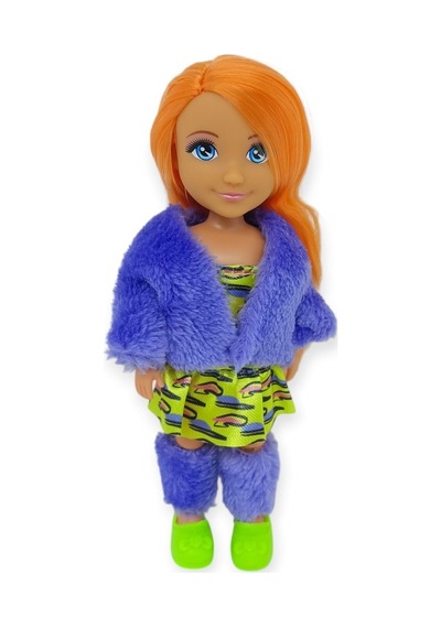 Moda İkonu Bebek Figür 13 Cm - Turuncu Saçlı Neon Şıklık