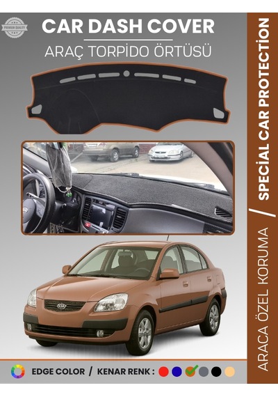 Kia Rio Pride 2005-2011 Torpido Örtüsü Ön Panel Halı Torpido Koruma Tam Uyum Araca Özel Kaymaz - 580 Stiloto