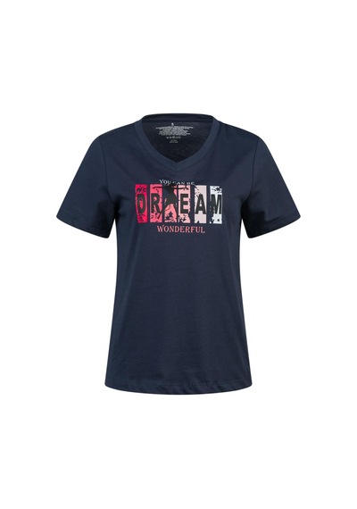 2as Alone Baskılı V Yaka Kadın T-shirt 404 Lacivert