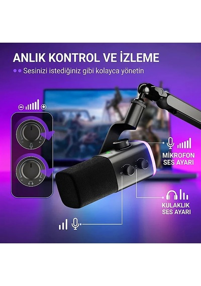 Fifine Ampligame Am9 Hibrit Usb/xlr Yayıncı Mikrofon Seti