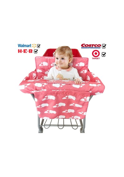 Bebek İçin 2'si 1 Arada Alışveriş Sepeti ve Mama Sandalyesi Kılıfı - Yastıklı Kılıf - Katlanır Rulo Tarzı, Ta