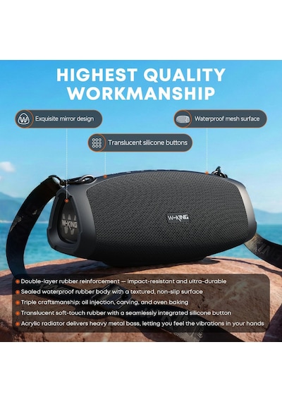 Bluetooth Hoparlör, 120w Tepe Ipx6 Açık Loud Taşınabilir Hoparlörler