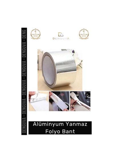Suya Sıcaklığa Dayanıklı Tamir Soba Boru Yama Alüminyum Yanmaz Folyo Bant 45mm - 5mt - 2 Adet