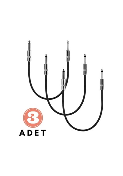 Pedal Bağlantı Kablosu Efekt Pedal Ara Kablosu Çift Jaklı Düz/düz 3 Adet