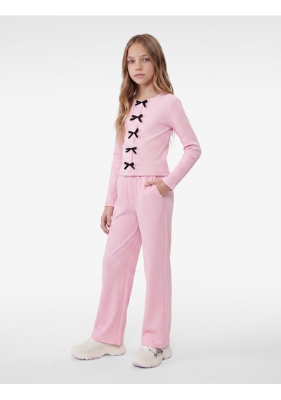 Koton Beli Lastikli Bürümcük Kumaş Basic Pantolon Pembe 7wkg40104ak Gül