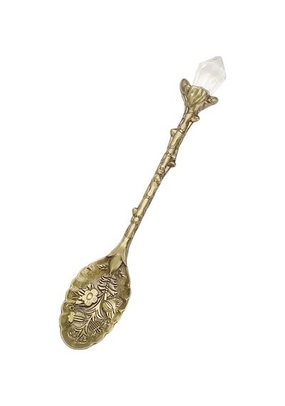 Vintage Coffee Espresso Şeker Tatlısı Oyma Çiçek Asası Mini Kaşık C
