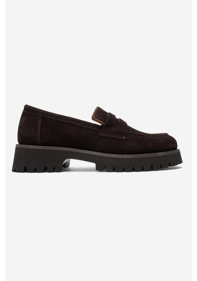 Luvi Shoes Vıonel Kahverengi Süet Hakiki Deri Kadın Loafer Ayakkabı