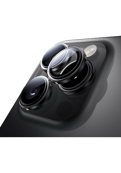 Apple Uyumlu   iPhone 16 Pro Benks Metal Kamera Lens Koruyucu Parlama Önleyici Glass Warrior Siyah