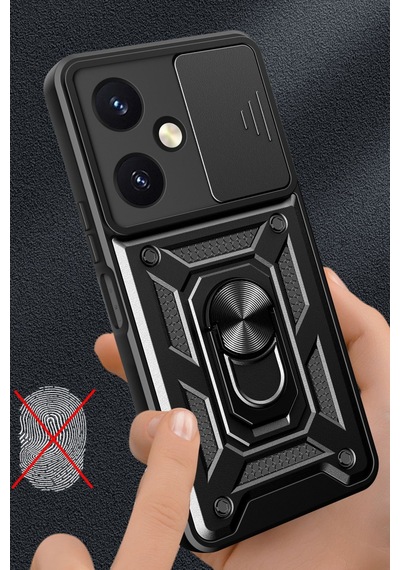 Newface Vivo Y27 Kılıf Pars Lens Yüzüklü Silikon - Gümüş Gümüş