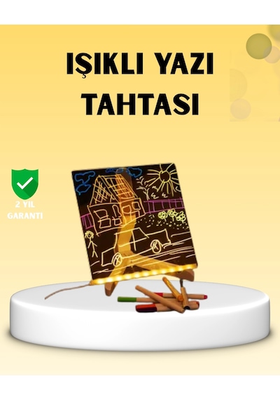 Mey İthalat Led Işıklı Akrilik Yazı Tahtası Renkli Kalem Setiyle