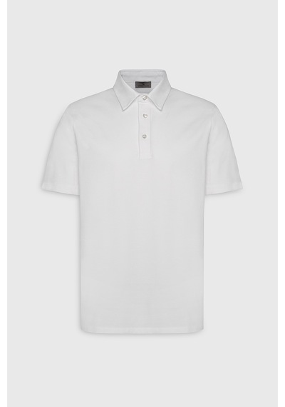 Ac&Co / Altınyıldız Classics Erkek Slim Fit Dar Kesim Polo Yaka Pamuklu Tişört - Beyaz