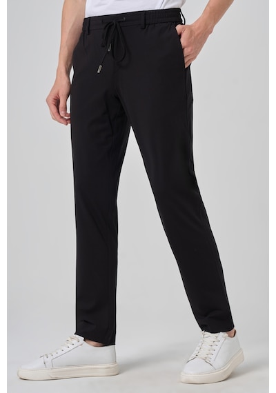 Morven Erkek Siyah Örme Trend İpli Slim Fit Jogger Pantolon 26ms003004001 Siyah
