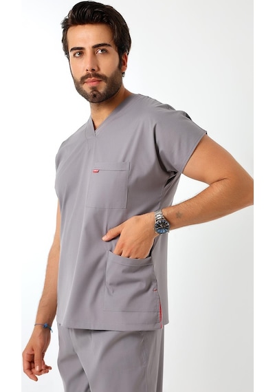 Bflex Unisex Likralı Yarasa Kol Tek Üst - 6406 Gri-12081 6406 Gri