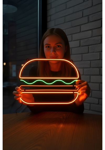 Hamburger Neon Dekor