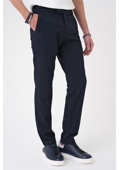 Efor Comfort Fit Gofre Dokulu Beli Lastikli Lacivert Jogger Pantolon P 1177 Lacivert