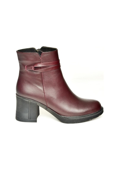 Fox Shoes T654035203 Bordo Hakiki Deri Kalın Topuklu Kadın Bot Bordo-hakiki Deri Bordo
