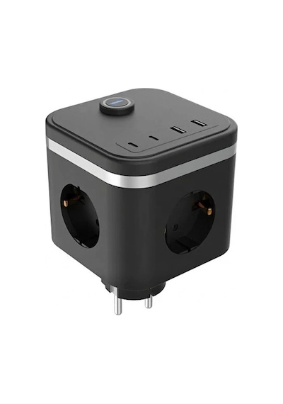 Termal Akım Korumalı Isıya Dayanıklı 3'lü Duvar Tipi Priz 2x Usb 2x Typce 3680 W 0 M