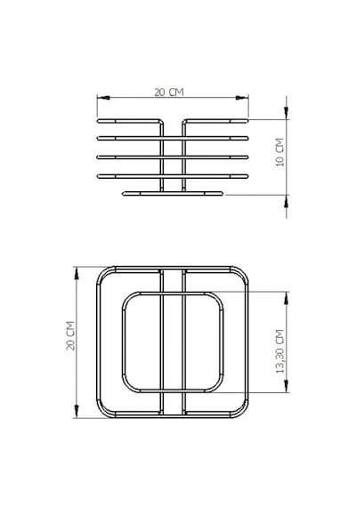 Edora Home Gold Paslanmaz Oval Köşeli Kare Ekmek Sepeti Makrome - Çok Amaçlı Metal Altın
