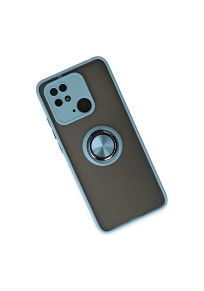 Xiaomi Redmi 10c Uyumlu Kılıf Montreal Yüzüklü Silikon Kapak - Buz Mavi