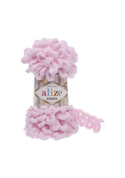 Alize Puffy El Örgü İpi (5 Li Paket) - 31-Bebe Pembe